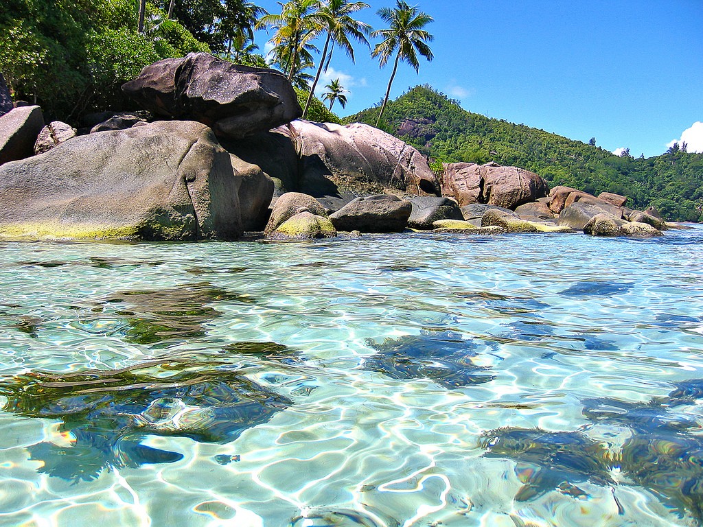 A rock pool in Seychelles