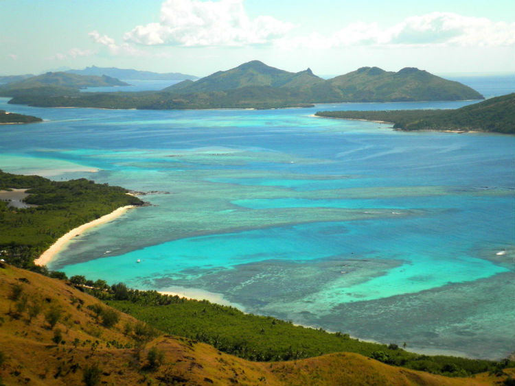 Shoreline of Fiji from above