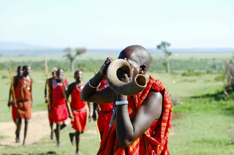 A kenya tribe playing instruments