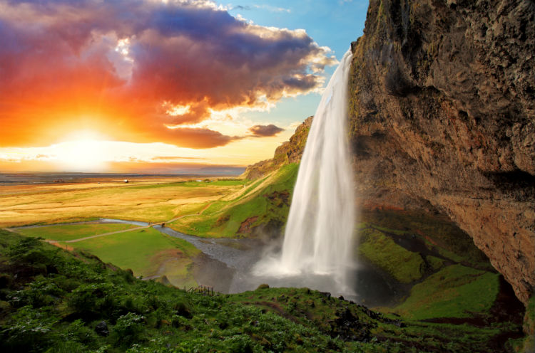 A waterfall in Iceland