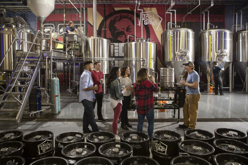 People in a brewery in Calgary