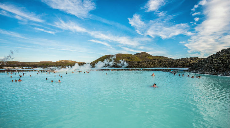 The blue Lagoon on a sunny day in Iceland