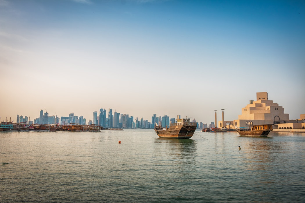 The skyline of Doha taken from across the water