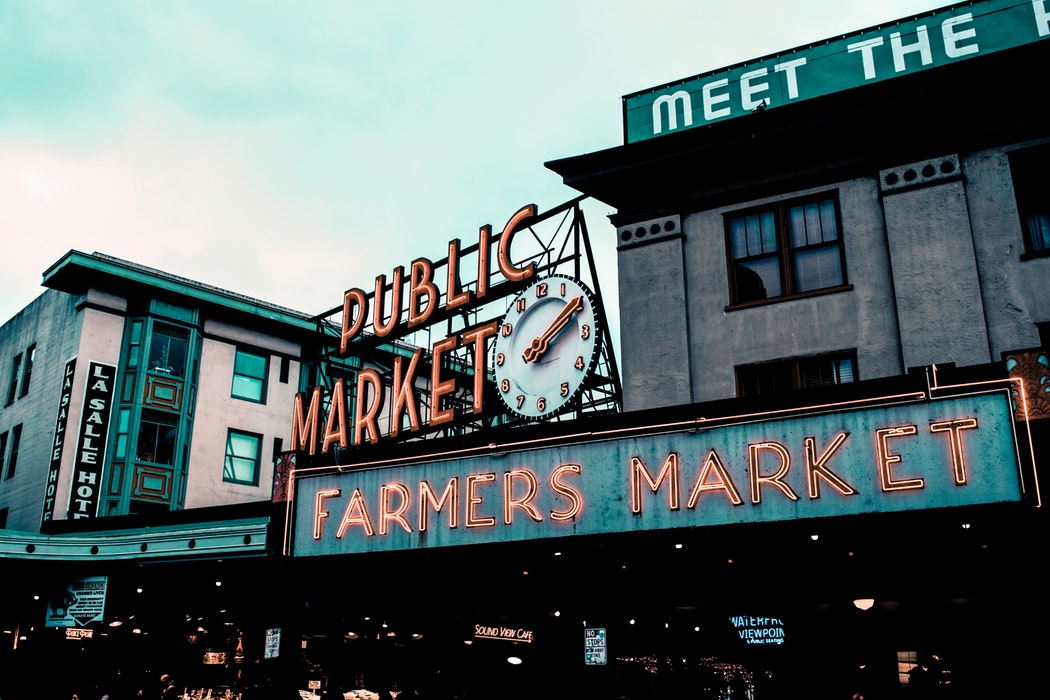 The Public Market in Seattle. 