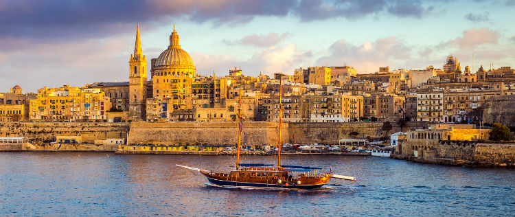 A banner that says "Discover the culture of Malta" with an image of Valletta as the background. 