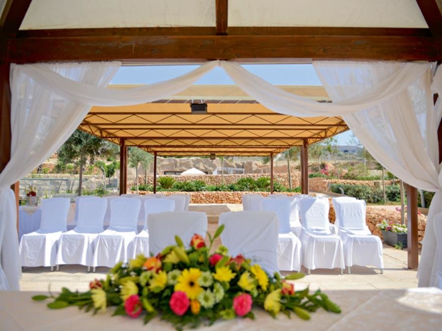 Wedding ceremony setup in DB Seabank Resort & Spa
