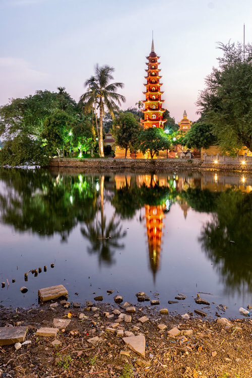 Tran Quoc Pagoda in Hanoi at Twilight