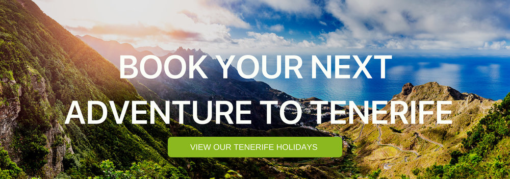 A banner that says "Book your next Adventure to Tenerife"