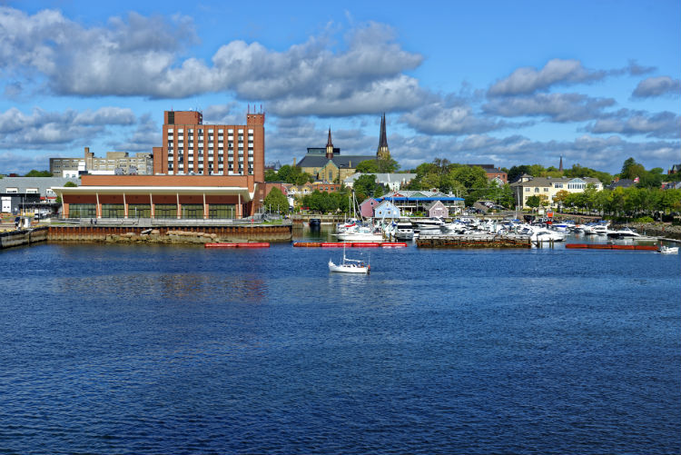 An image of Charlottetown from the water in Prince Edward Island