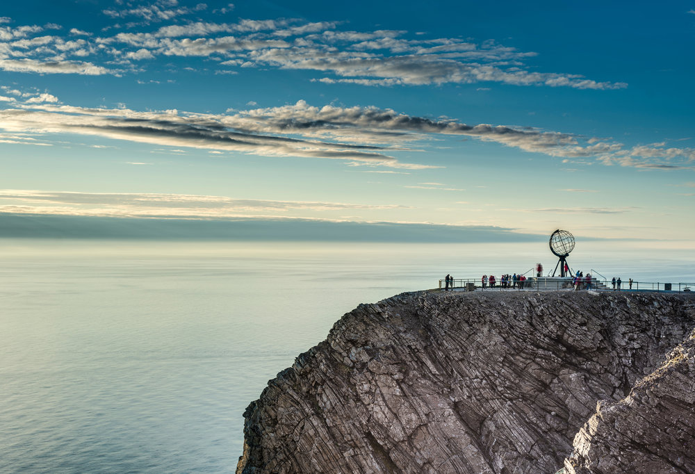 North Cape in Finnmark, Northern Norway at twilight