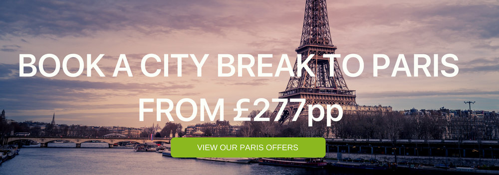 A banner that says "Book a City Break to Paris from £277pp"