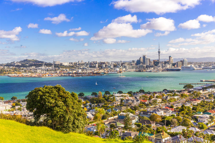 Skyline of Auckland in New Zealand