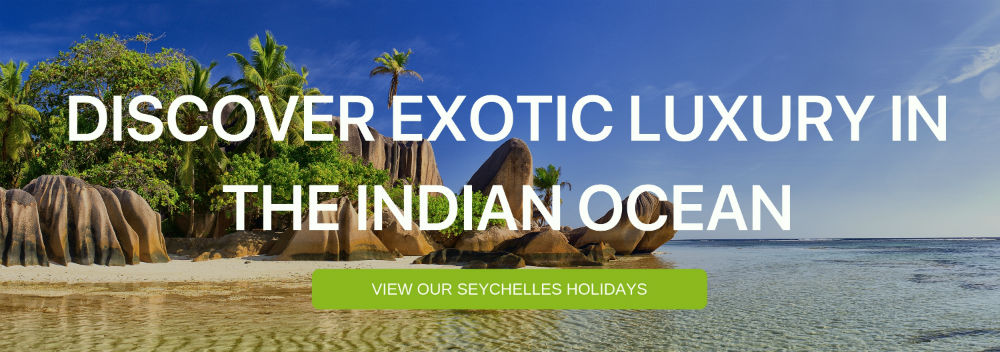 A banner that says "Discover the Exotic Luxury of the Indian Ocean"