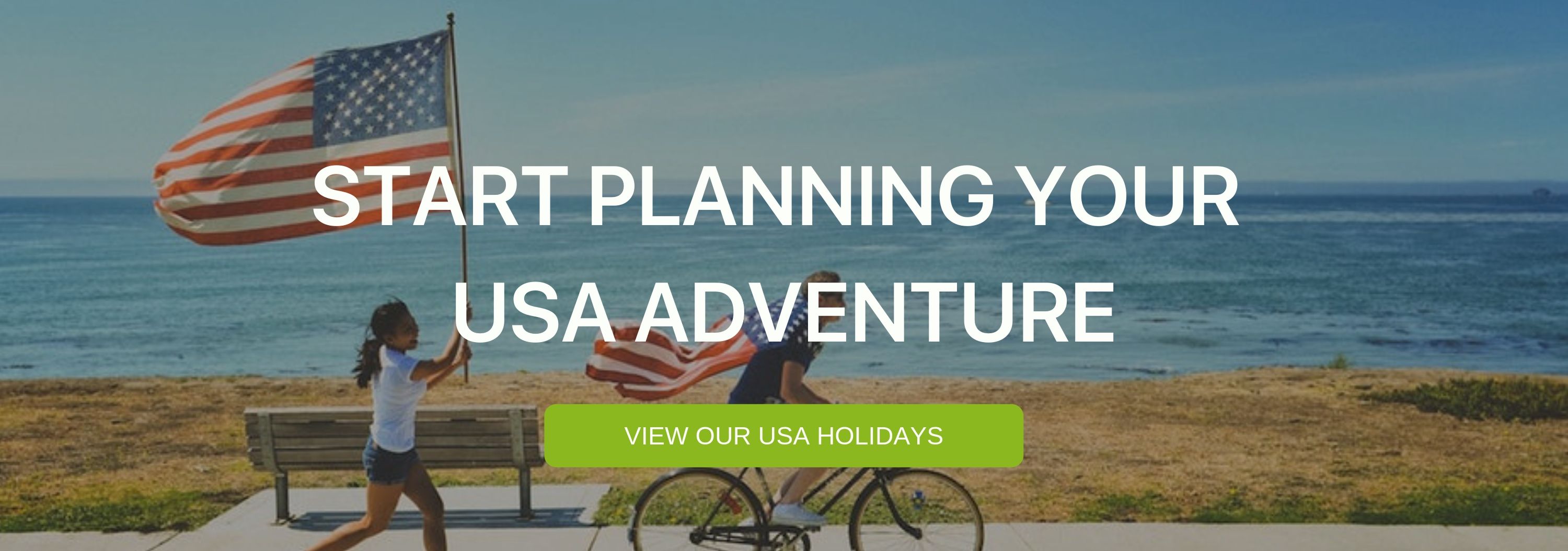 A banner that says "Start Planning your USA Adventure"