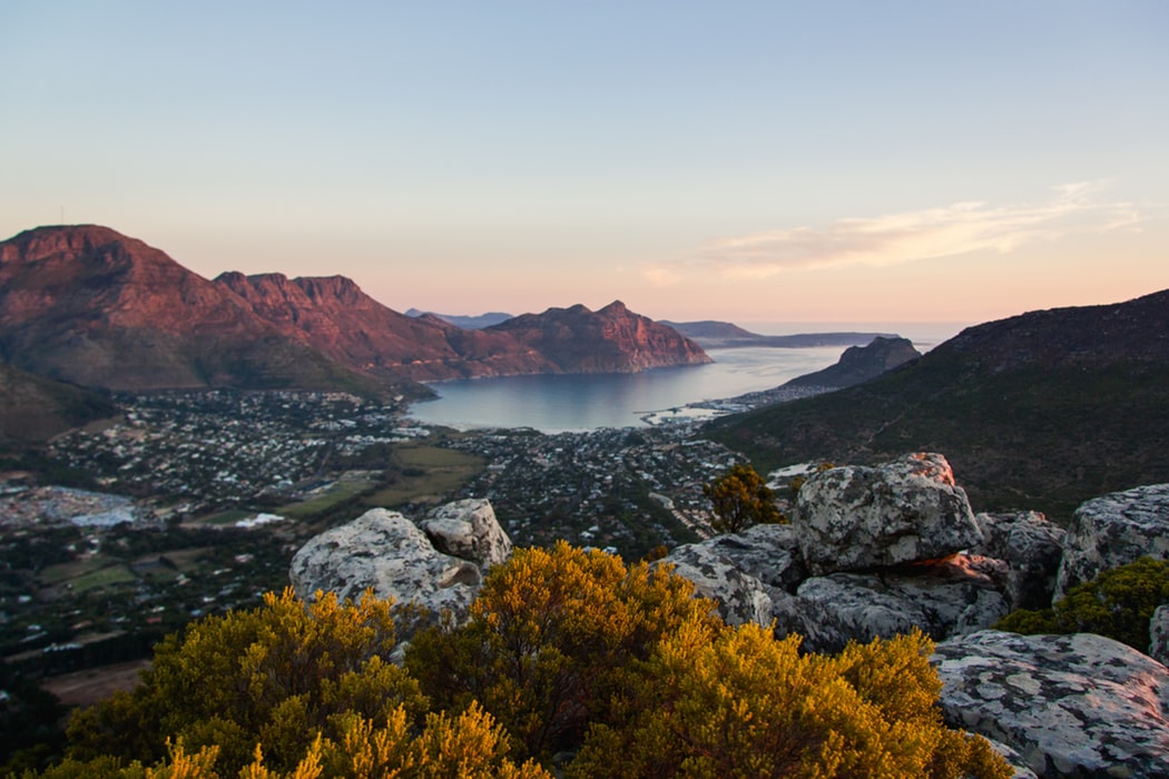 Cape Town from Table Mountain at sunset