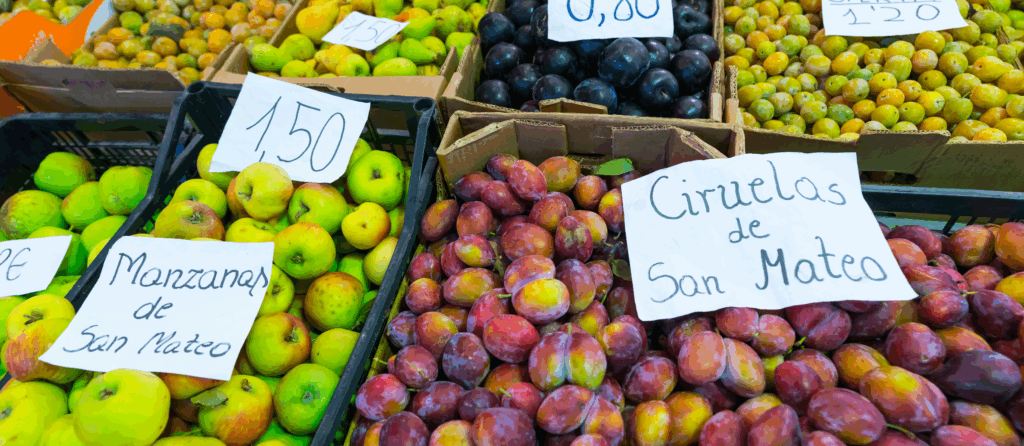 Farmer's market, Vega de San Mateo village, Guiniguada ravine, Gran Canaria Island, The Canary Islands, Spain, Europe